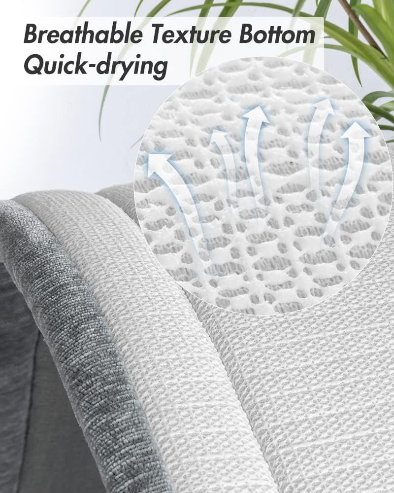 AMOAMI Bathroom-Rugs Super Absorbent Non-Slip Machine Washable Soft Thick Bath Mat Comfortable Cushioned Bath Rugs for Bathroom Grey 17"x28"