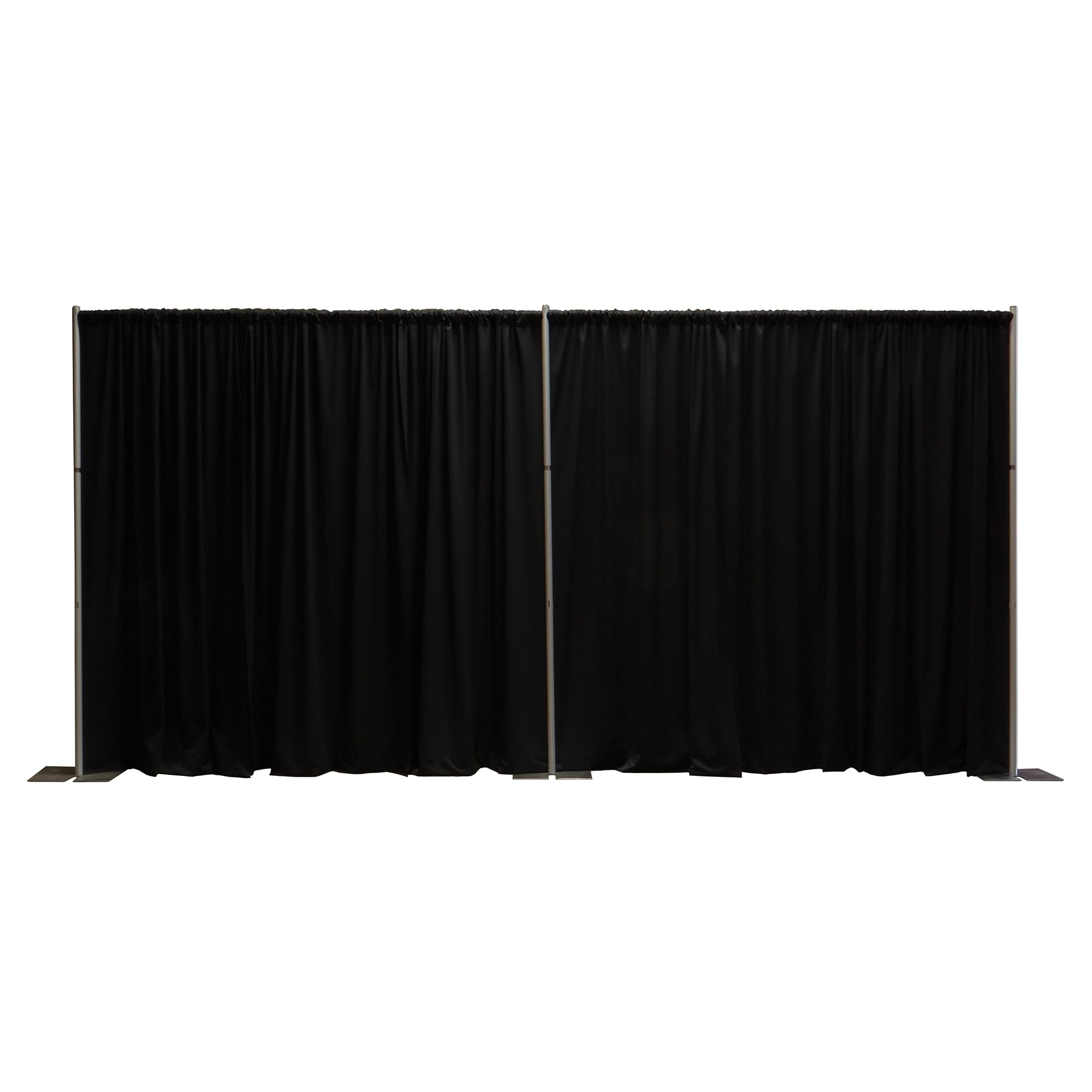8 Foot Tall Fixed Height Portable Pipe and Drape Backdrop Kit, 8ft x 20ft Breakapart, Black Drapes (BBD9990820CDPR750)