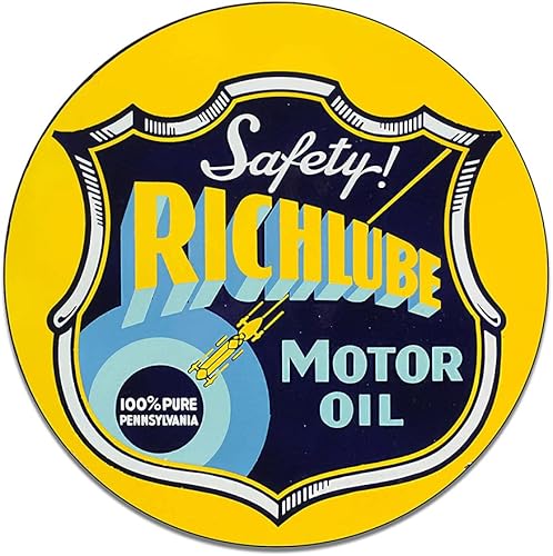 Miniatura 299 de Brotherhood Letrero de gas vintage de reproducción de letreros de metal vintage, letrero redondo de metal para garaje y hogar, 8 pulgadas de Nourse