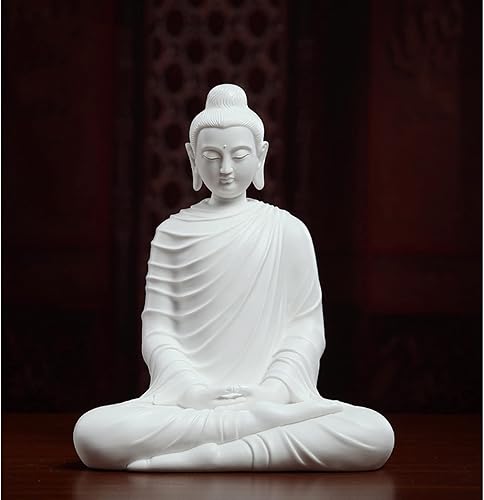 Estatuto de Buda Zen Decoración de estatua de estatua de Buda sentado, escultura de Buda para decoración de oficina en casa, adorno de estatua de