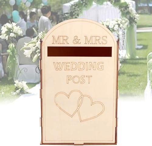 Miniatura 9 de Caja de madera para tarjetas de boda con cerradura, buzón de boda, caja de regalo de bricolaje, caja de recepción para recuerdos de fiesta, baby