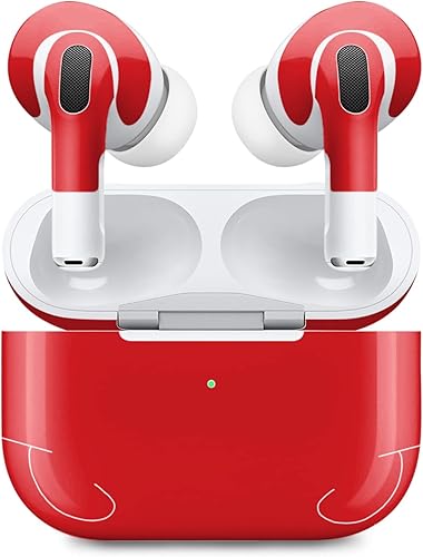 MightySkins Skin compatible con Apple AirPods Pro 2, color rojo sólido, funda de vinilo protectora, duradera y única, fácil de aplicar, quitar y