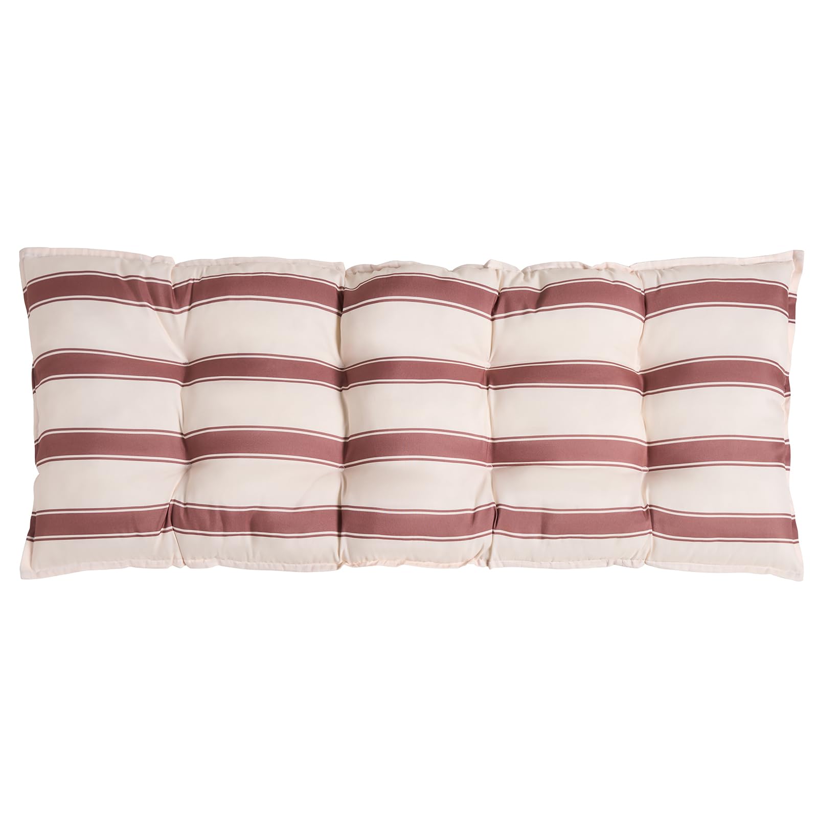 Ohs Chocolate/Cream Bench Cushion Stripe, 2 Seater Garden Bench Cushion Seat Pad For Patio Kitchen Garden Furniture Cushions Soft Waterproof Comfy Dining Bench Indoor Outdoor Cushions,