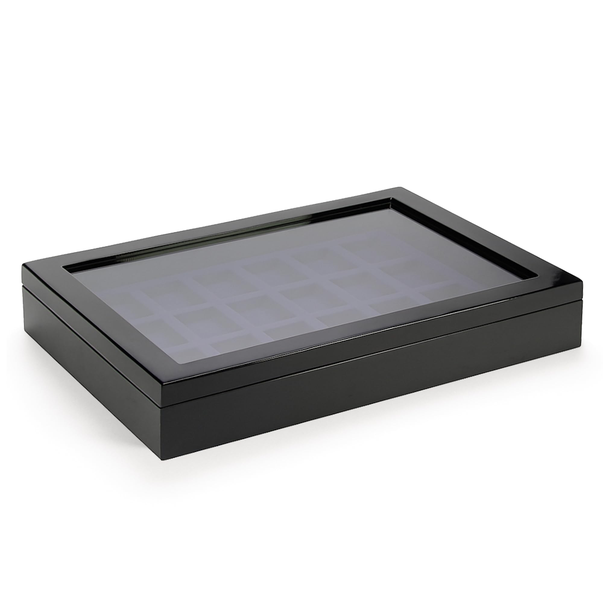 Safe 5901 Estuche de colección para 15 Compartimentos de encendedores ZIPPO | Inserto de Terciopelo Azul | Estuche con Cierre magnético Invisible | Dimensiones : 375 x 330 x 26 mm
