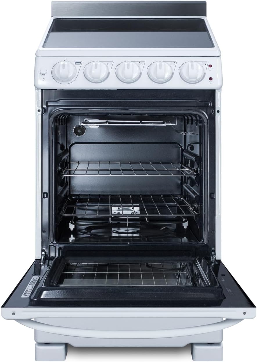 Summit 20” Electric Range with 4 cooking elements, 2.3 cu. Ft., ADA Compliant, White- REX2051WRT
