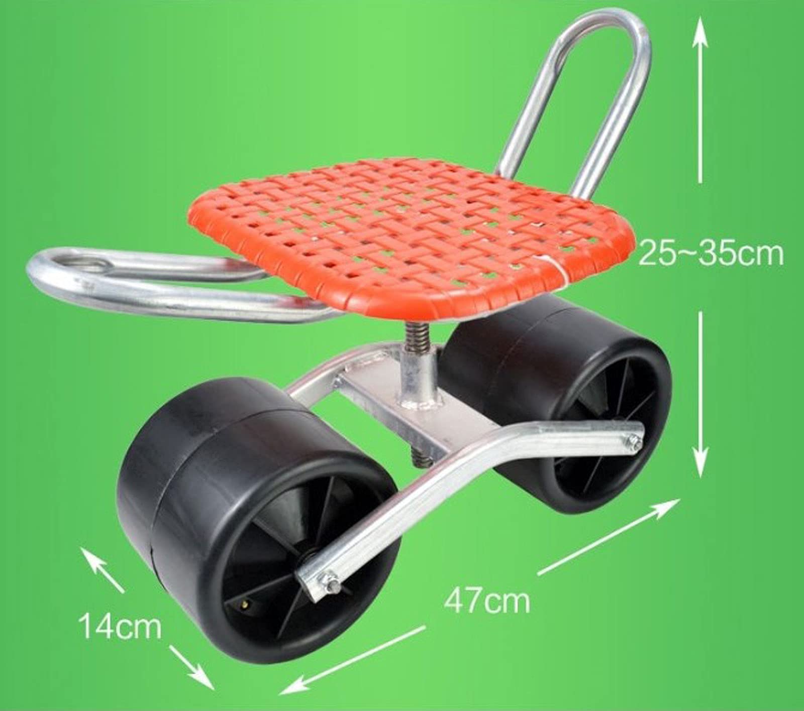 Tuinrolstoel 800x487x460/540 mm, Mobiele tuinstoel met gereedschapsbak, Draagvermogen 136