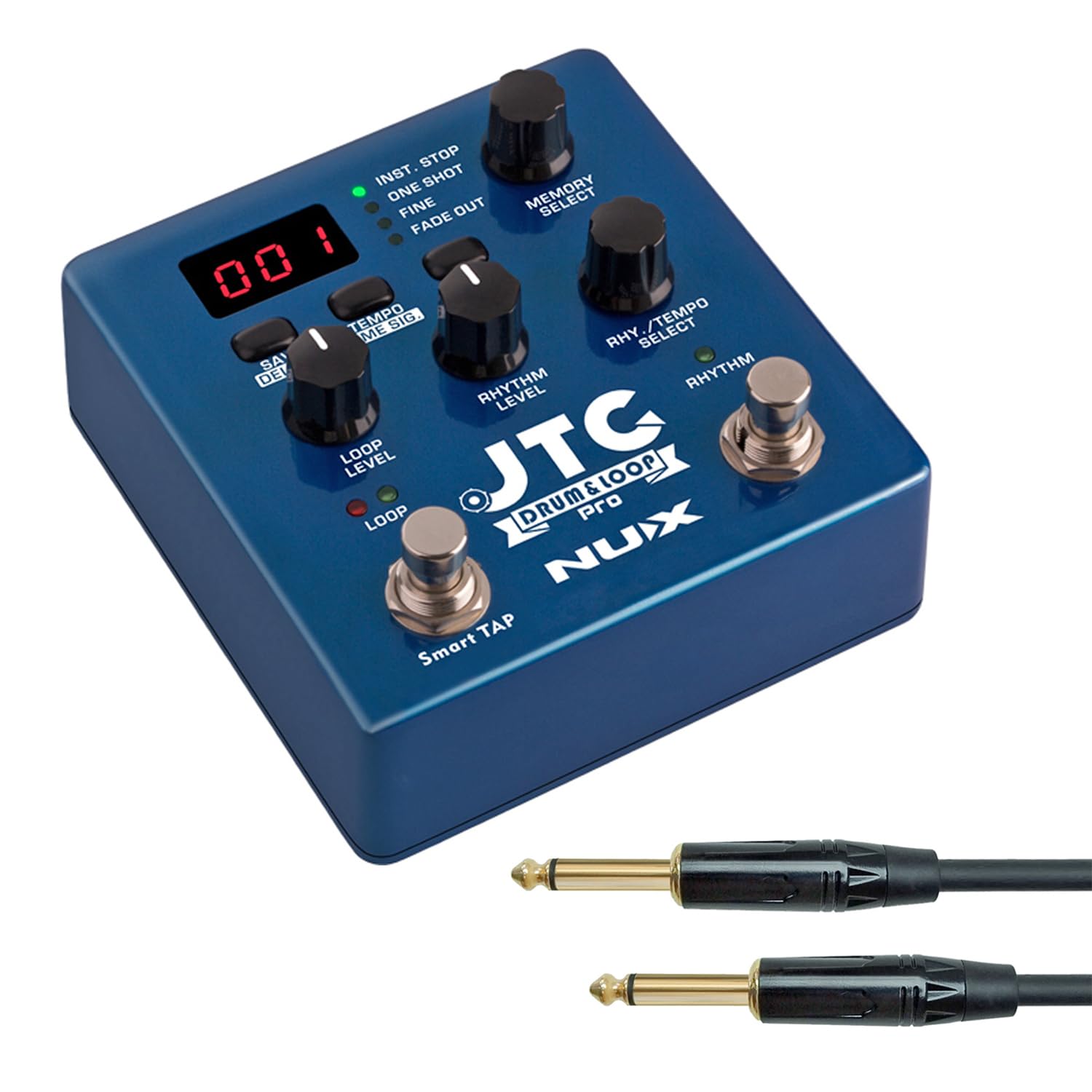Nux JTC Drum and Loop Pro Dual Switch Pédale d'effet pour guitare et basse + câble jack Keepdrum