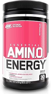 Optimum Nutrition Amino Energy Pre Workout Energy Performance Supplement with Beta Alanine, Caffeine, Amino Acids and Vitamin C Performance Supplement Watermelon, 30 Servings, 270 g