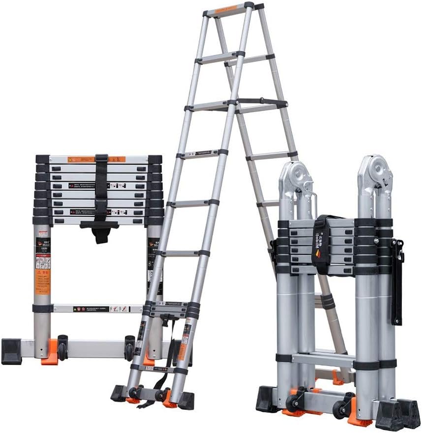 Multi-Purpose Ladder Aluminium Extendable Ladders Portable Foldable Ladder for Loft Indoor Outdoor Office House (Size : 3.1+3.1m/10.1+10.1ft) (2. 2+2. 2m/7. 2+7. 2ft)
