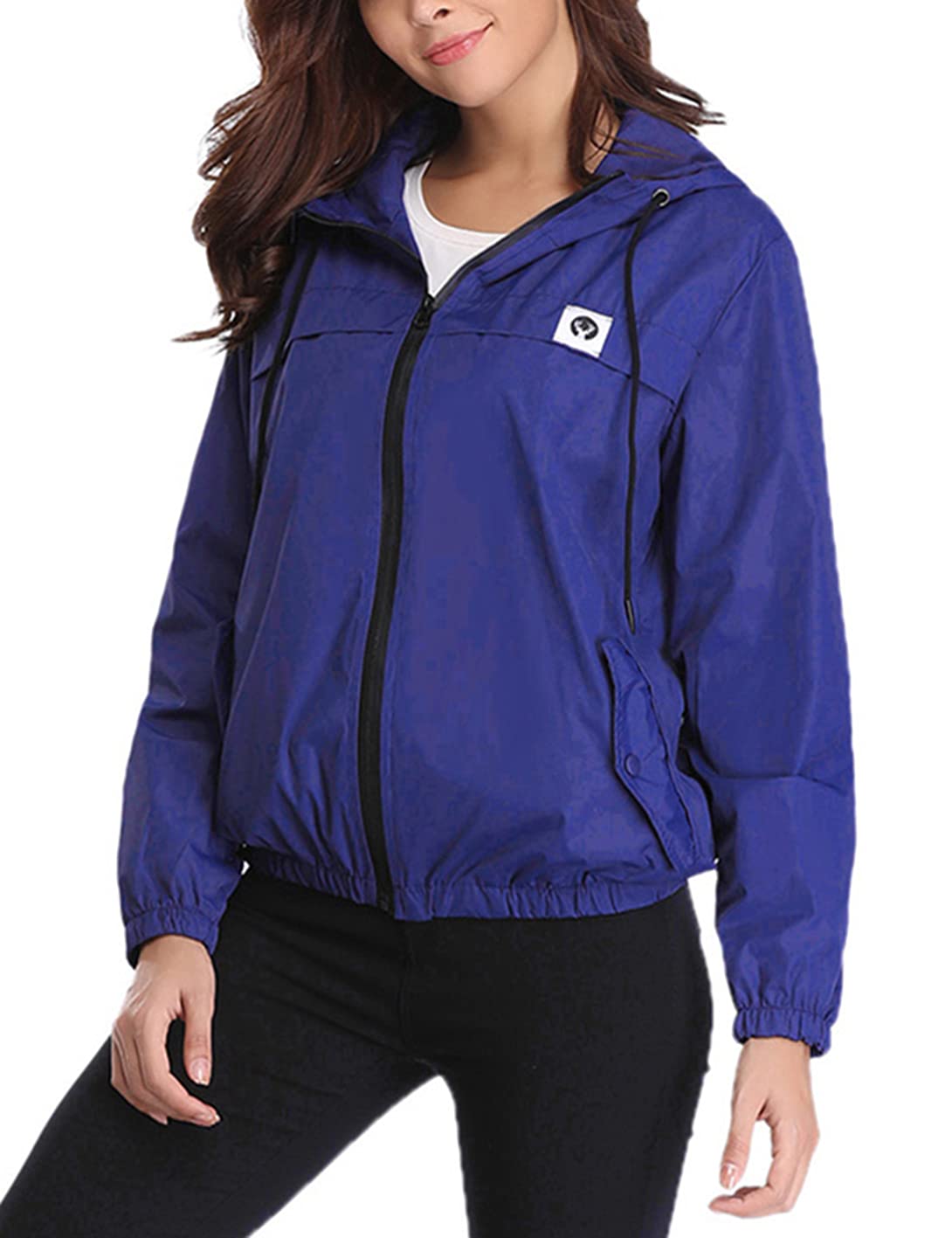 Signore impermeabile giacca a vento leggero traspirante Zipper Softshell Jacket Giacche pioggia sottile giacca con cappuccio all'aperto