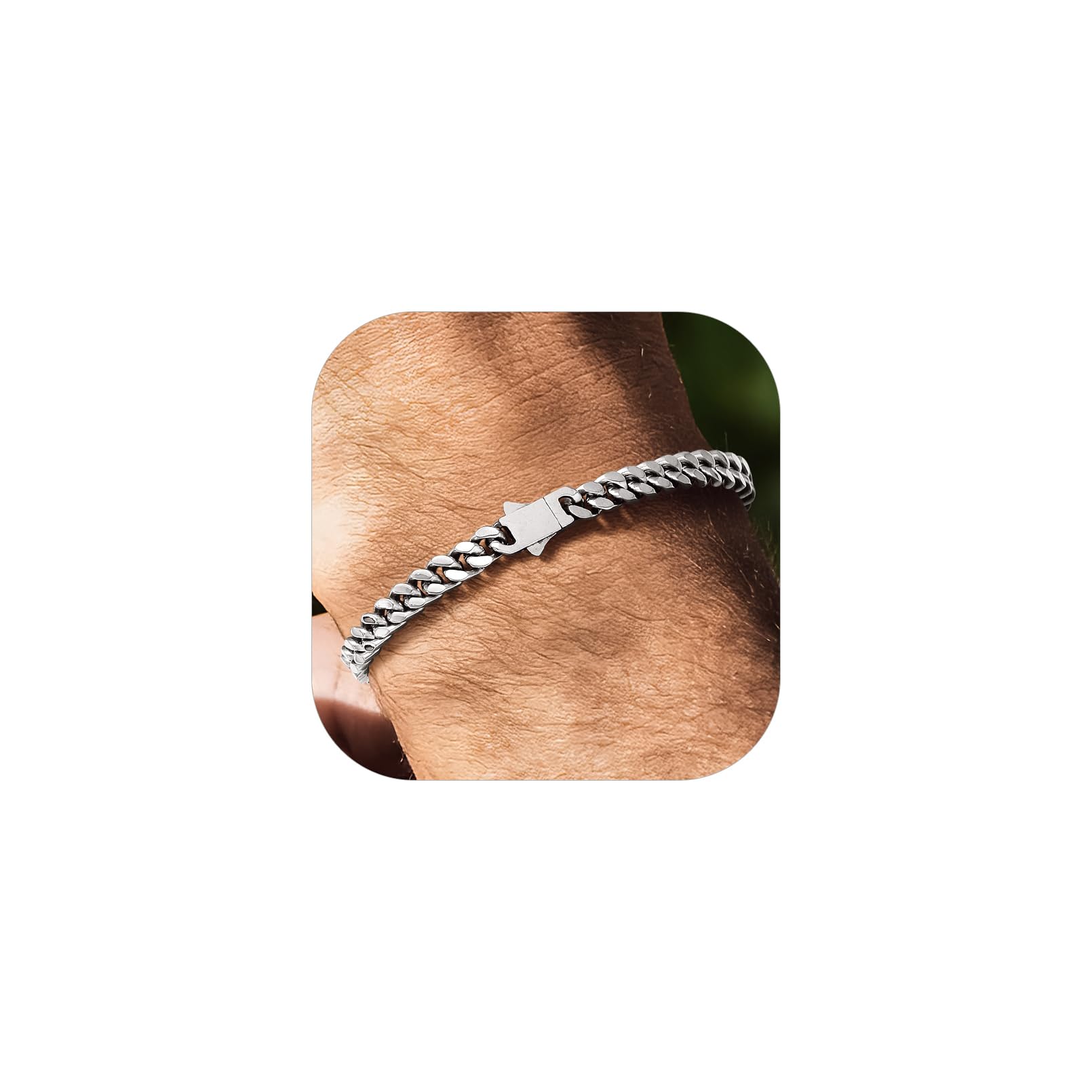 Bandmax Mens Hip Hop Cuban Link Bracelets 5/7/9/12MM Stainless Steel Miami Curb Chain Bracelet Silver/Gold Plated/Black Wristlet Chains for Men 7"-9"