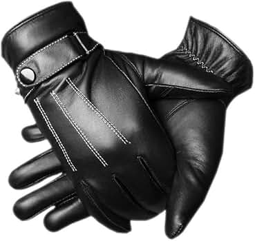 Men's Warm Lambskin Genuine Leather Gloves For Men Winter