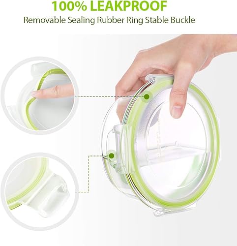 Miniatura 4 de Bayco Contenedores de vidrio para almacenamiento de alimentos con tapas, 24 piezas, recipientes de vidrio para preparación de comidas, cajas Bento