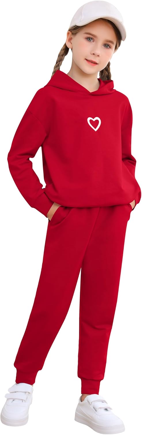 LecGee Girl's Hoodie Sweatshirt 2 Piece Casual Outfit Long Sleeve Hooded Sweatpants Fall Tracksuit Jogging Sweatsuit Set - Image 3