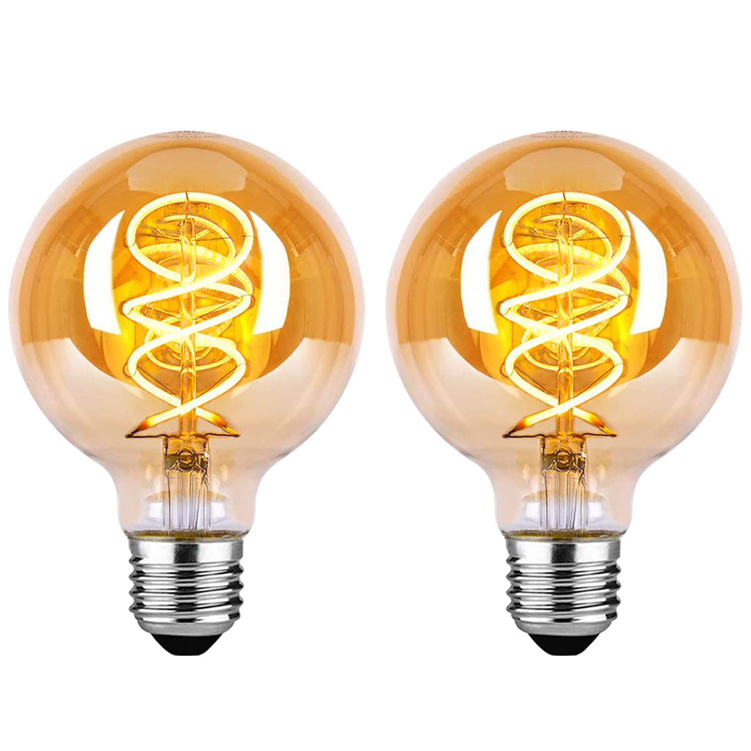 Ampoule vintage LED E27 dimmable à filament design Edison ambré - 8