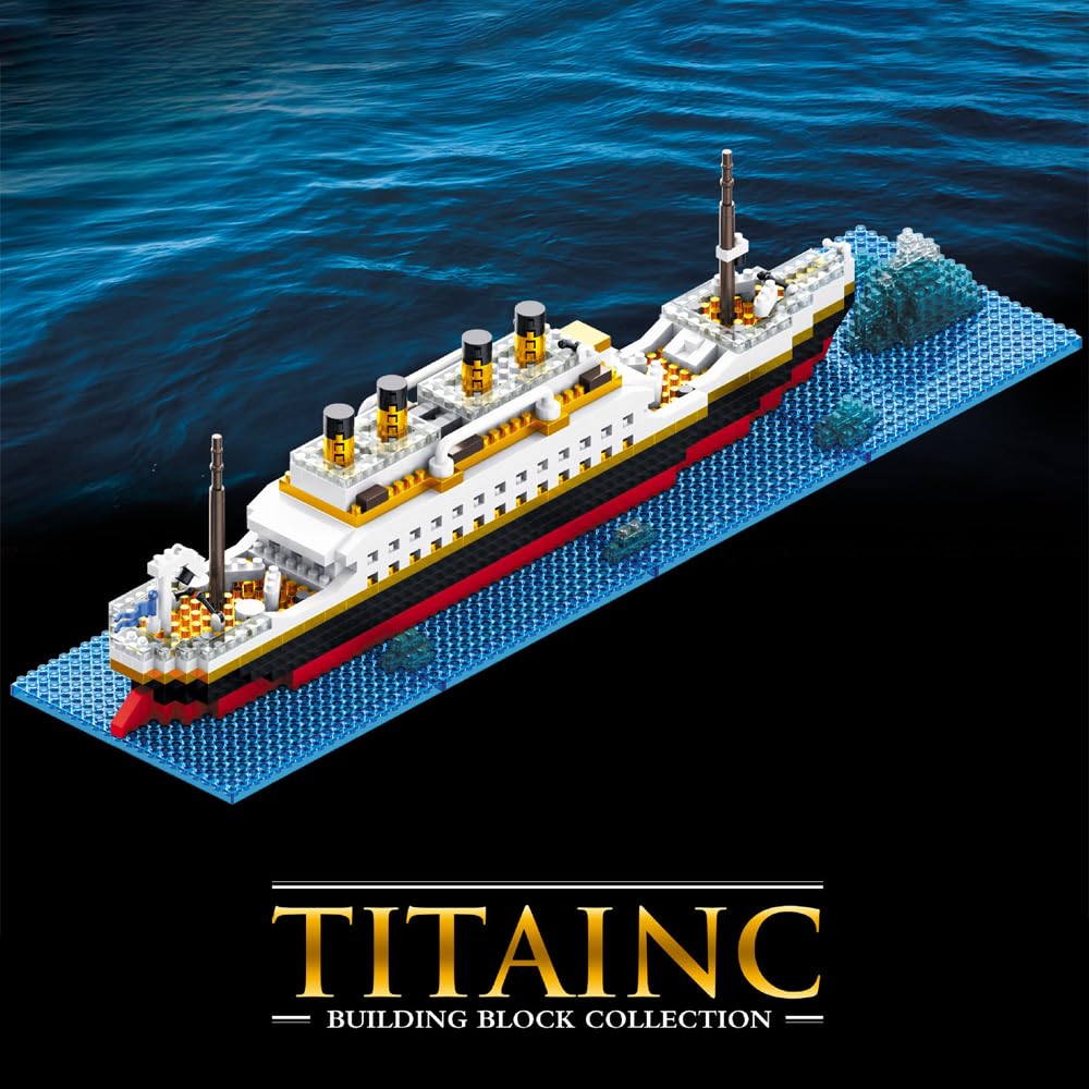 Titanic Model Building Block Set, 1068 Pieces Build and Display Cruise Ship Titanic Model - Image 4