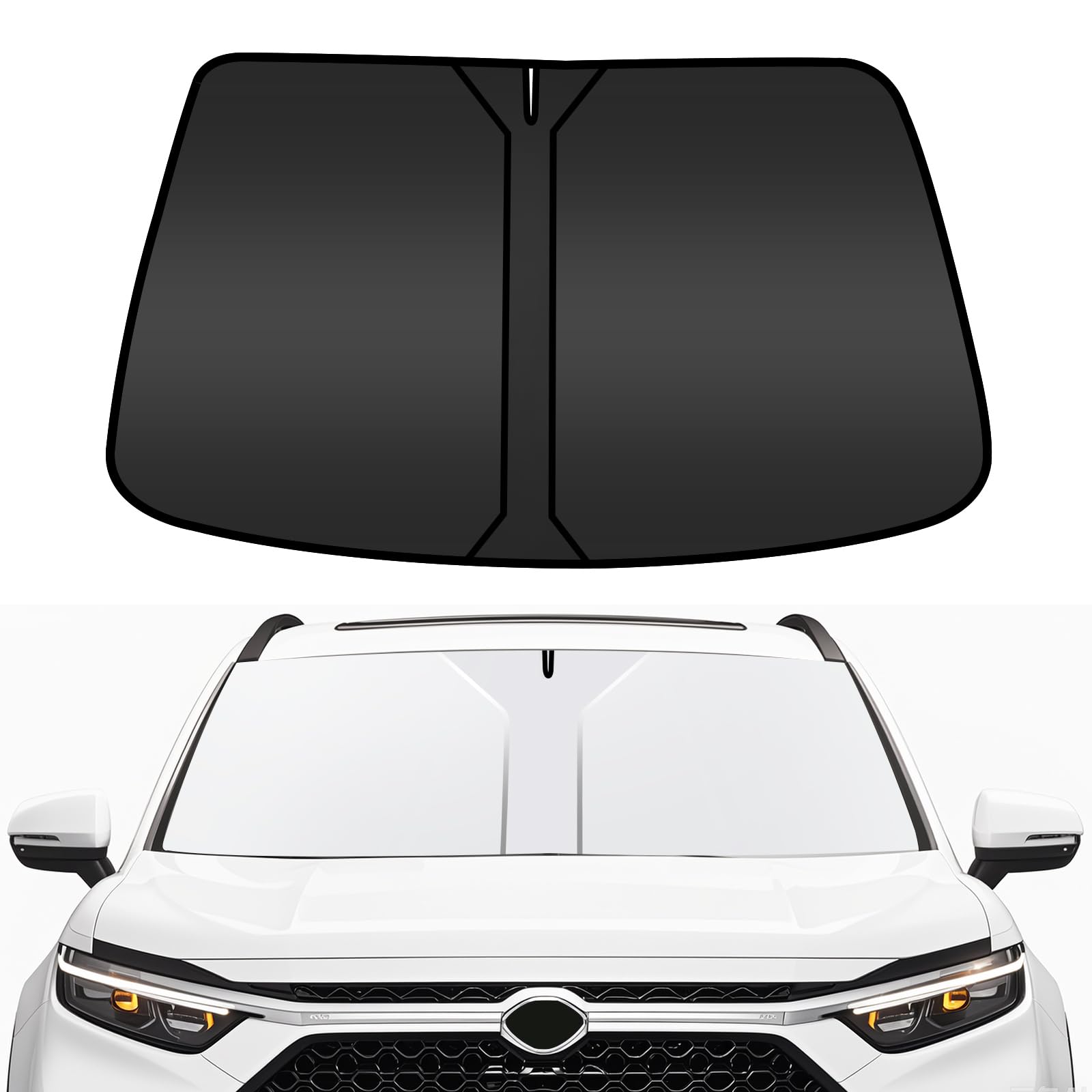 COFSODI Car Windshield Sunshade, Double Thickened Sun Blocker for Front Window, UV Protection in Car, Auto Necessities Fits Most Vehicles, Baby Shade Sun Shield, Interior Visor Accessory for Women