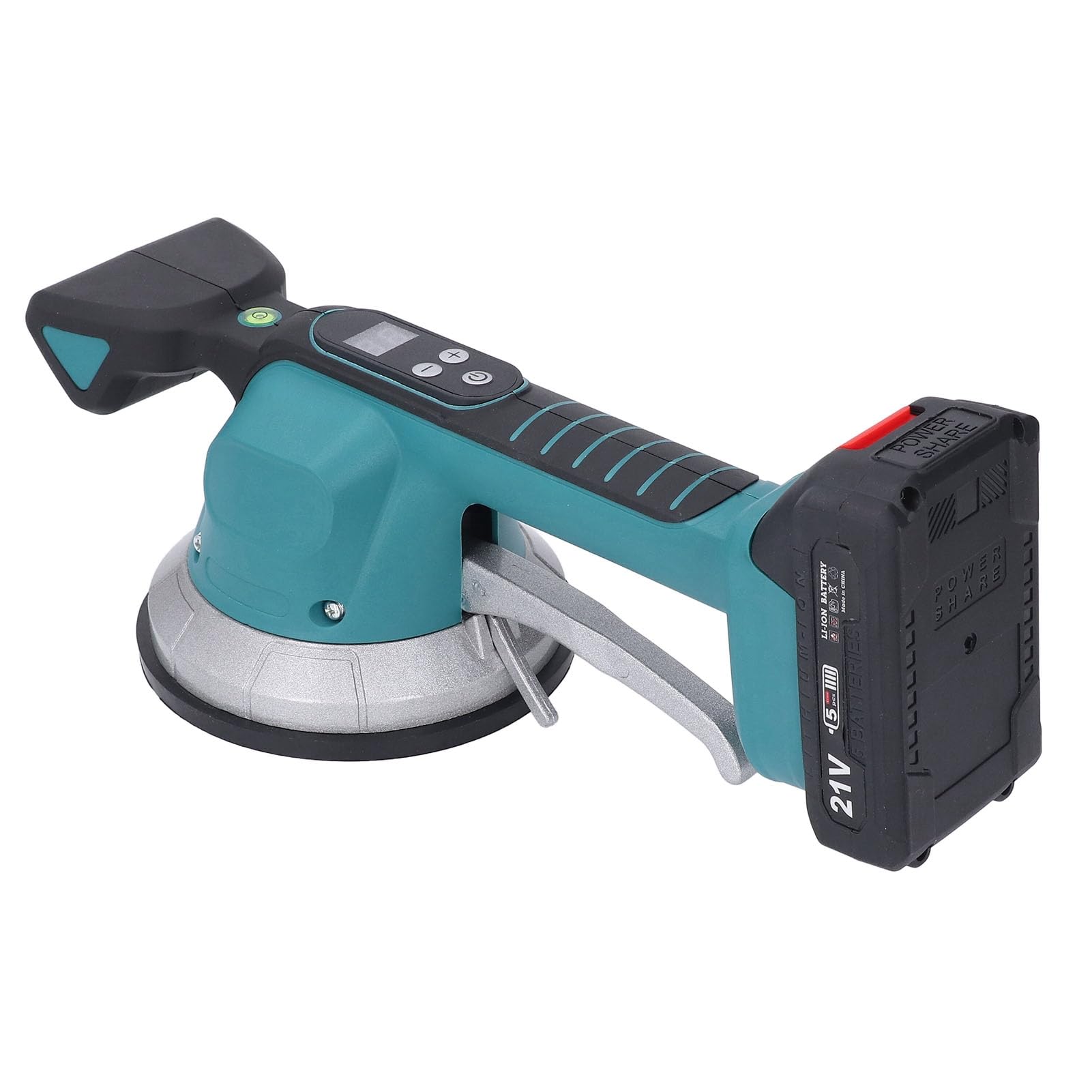 Dispositivos de Vibración de Azulejos, Máquina de Tiler, Vibrador de Baldosas con 10 Engranajes Velocidad Ajustable, Taza de Succión, Pantalla Digital LCD