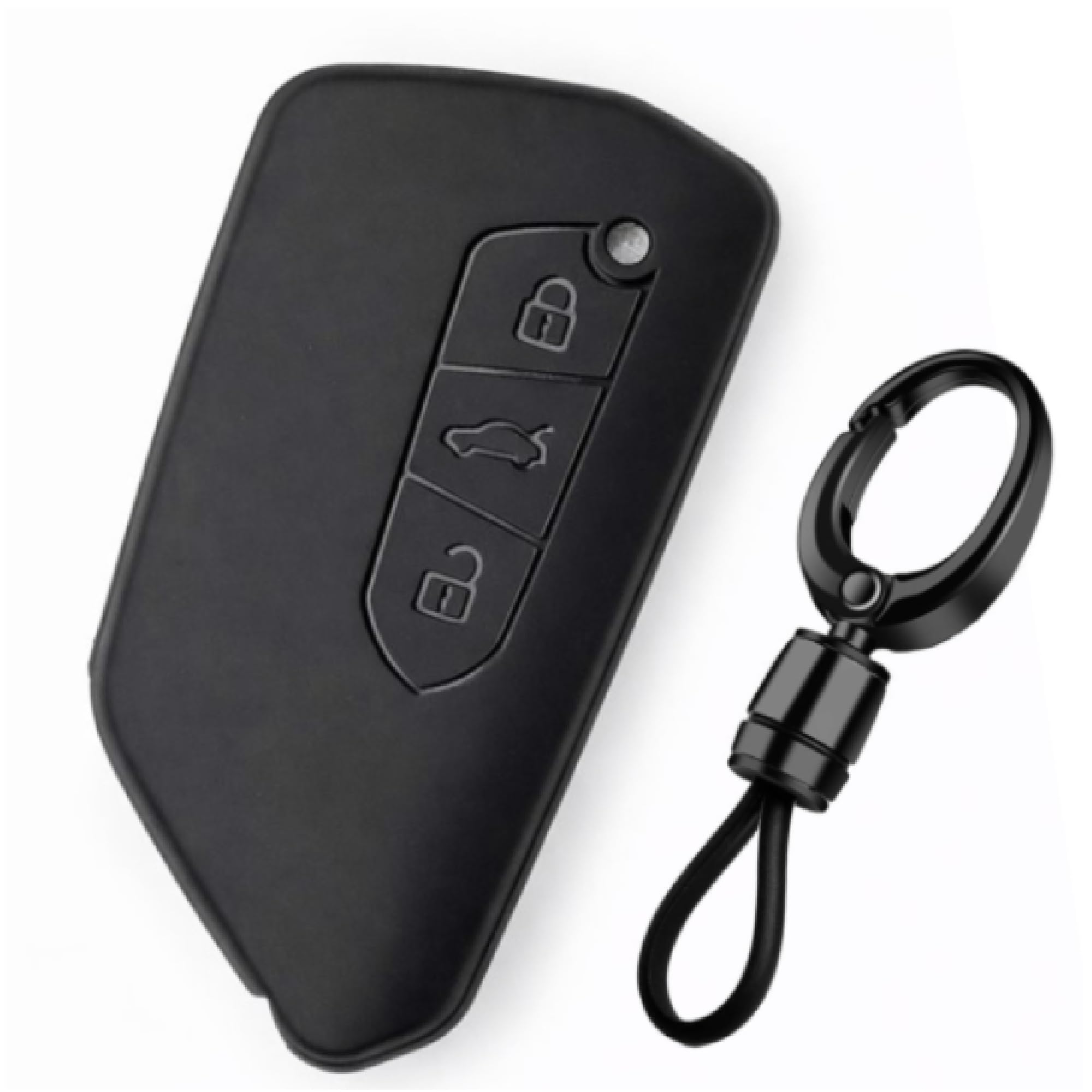 JVCV® Soft TPU Key Cover Compatible with Skoda Octavia, Kodiaq and Volkswagen Tayron Smart Key | 360° Protection Case | Shockproof Key Protector (Matte Black Style A)-image-33