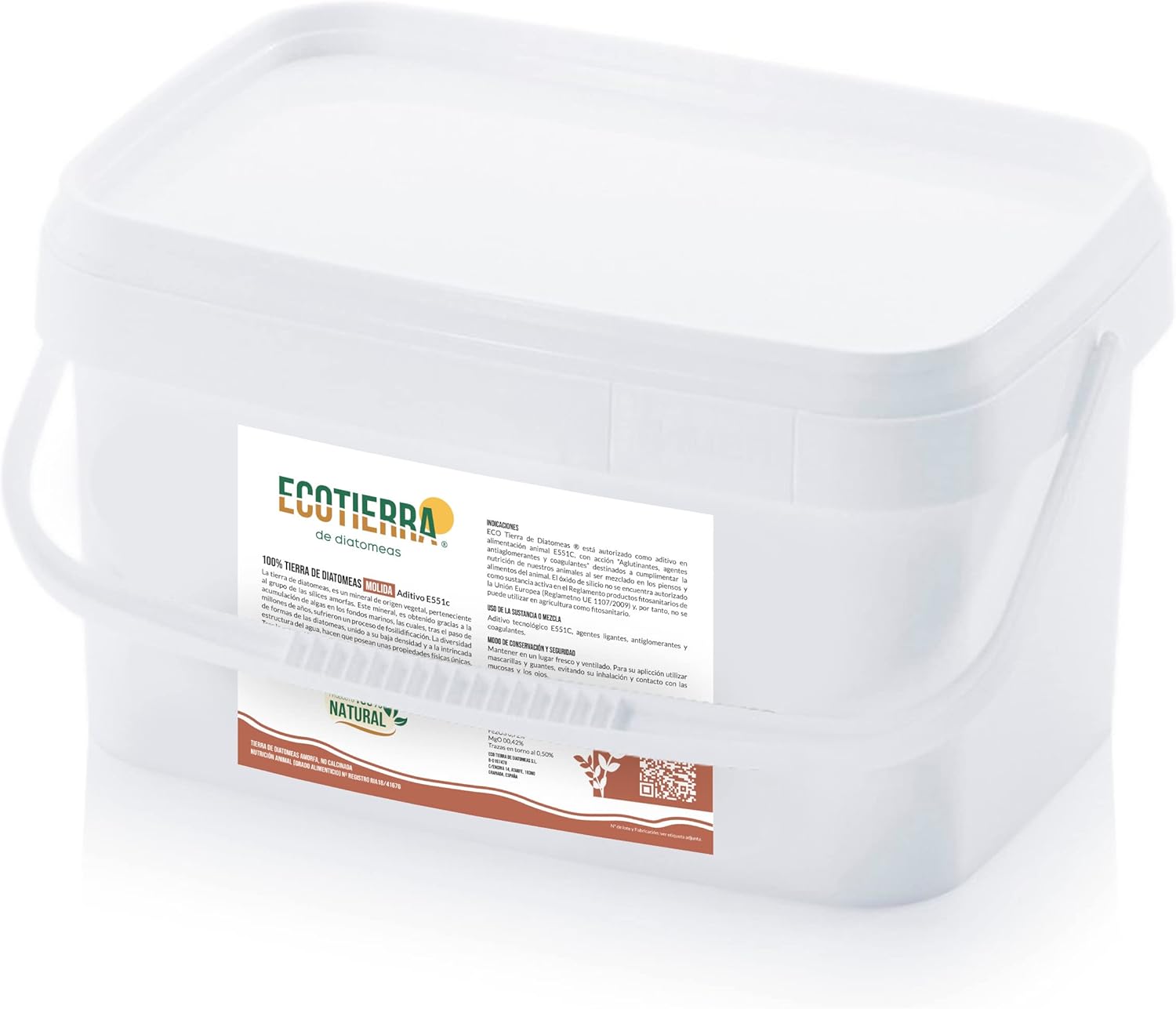 ECO Tierra de Diatomeas® Molida - 100% Natural - Aditivo alimenticio E551c. No calcinada, sin aditivos. - 2.5 kg