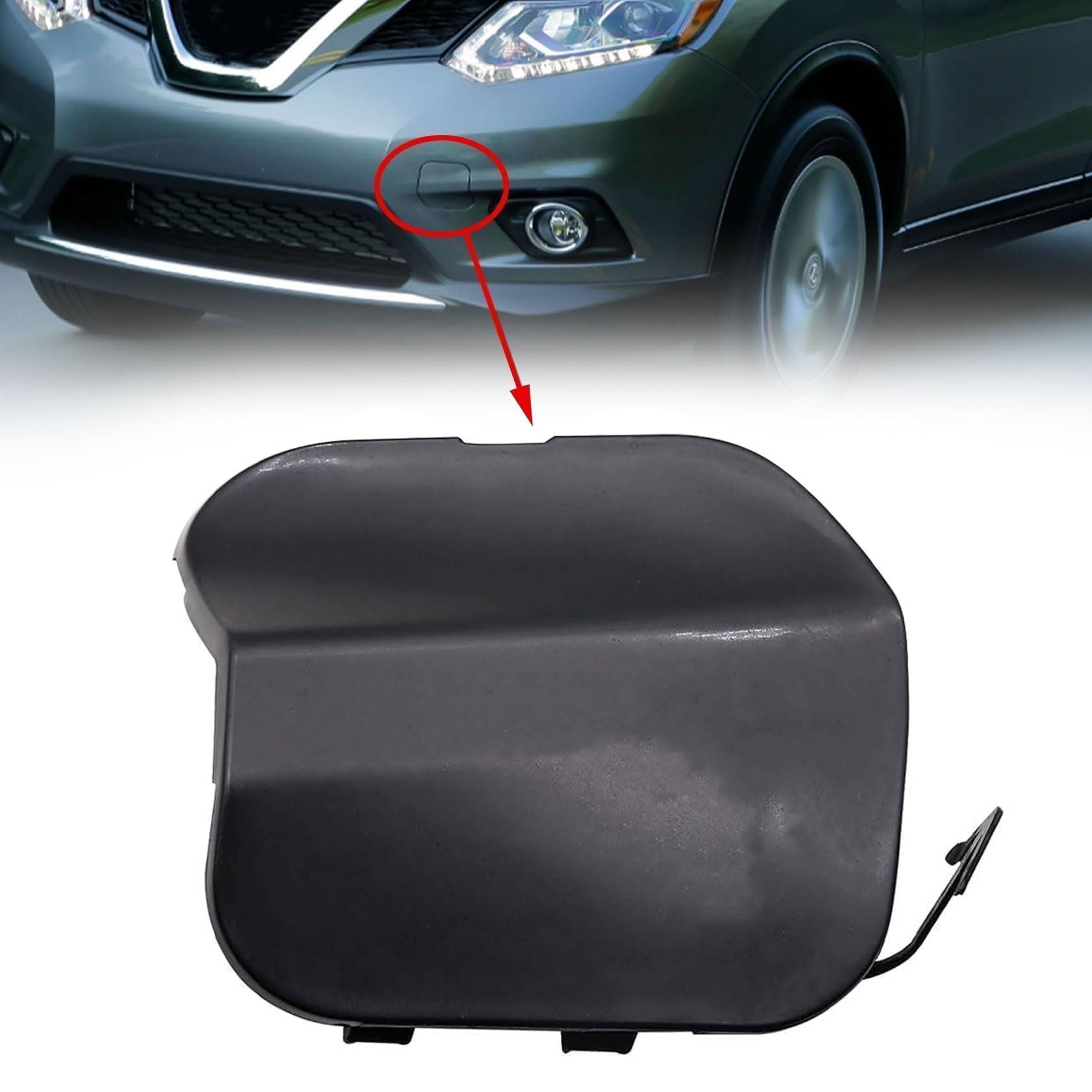 FZJDSD Black Left Driver Side Front Bumper Tow Hook Cover