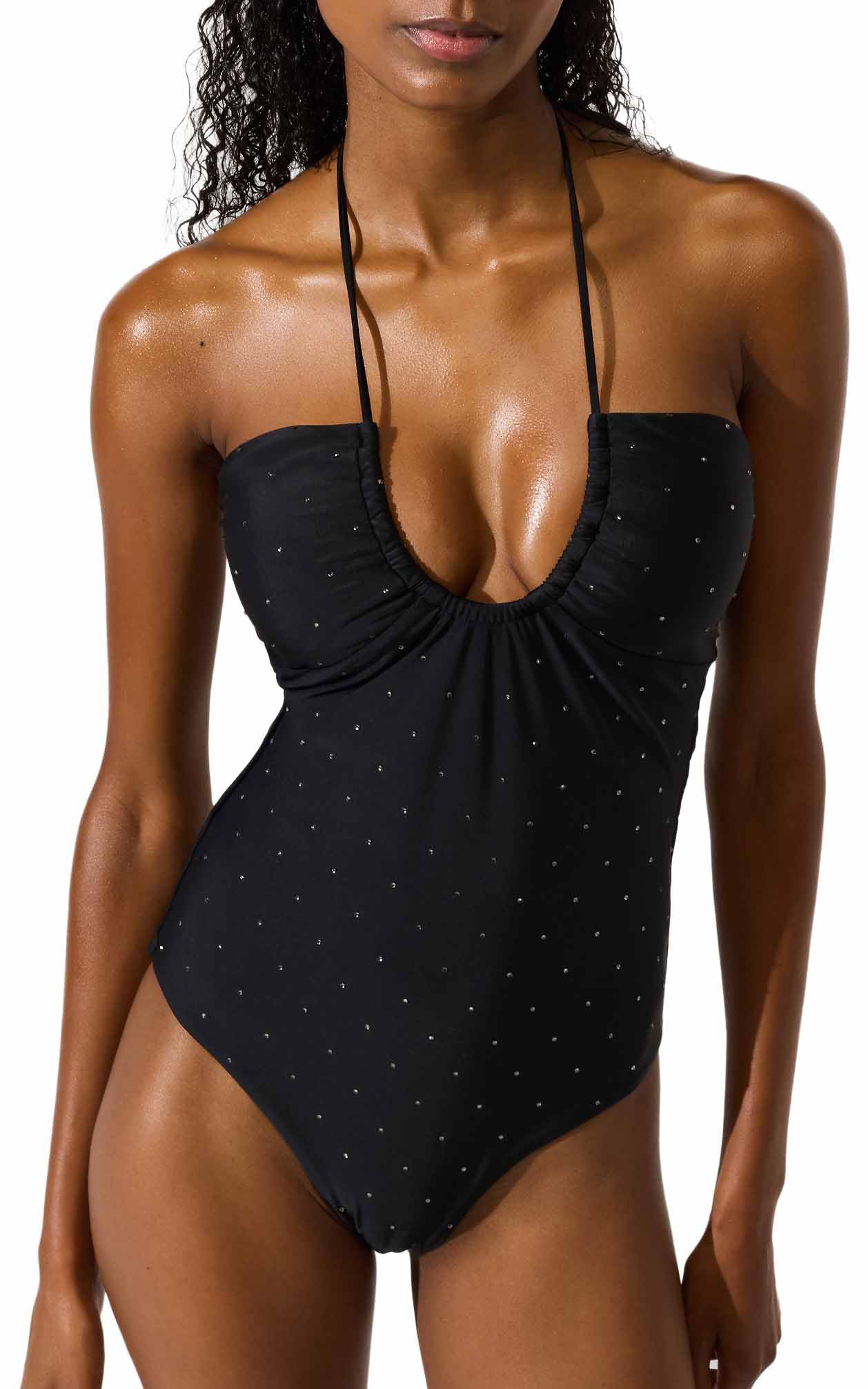 KARL LAGERFELD Donne Ikon Rhinestone Swimsuit