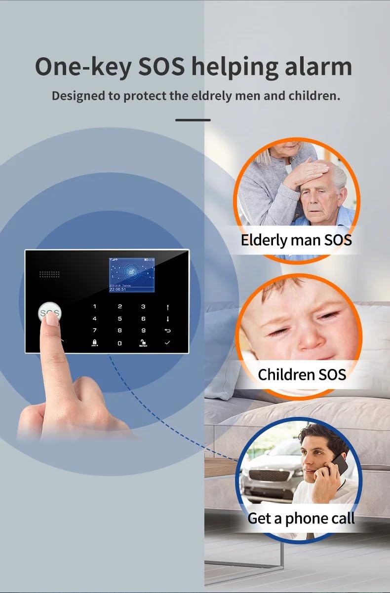 WiFi gsm Sistema de Alarma 433MHZ Inicio Alarma de Seguridad antirrobo Detector cableado inalámbrico RFID Soporte de Teclado táctil