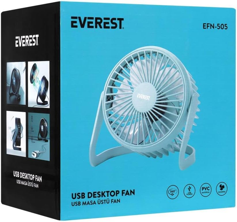 Everest EFN-505 Desktop Turquoise Usb Fan