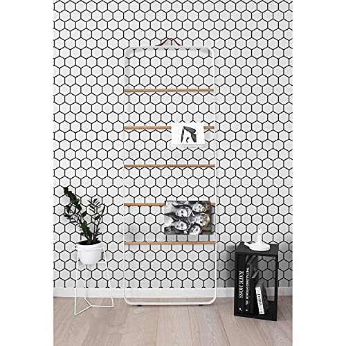 Papier peint géométrique hexagone pour masquer les défauts du mur - 2