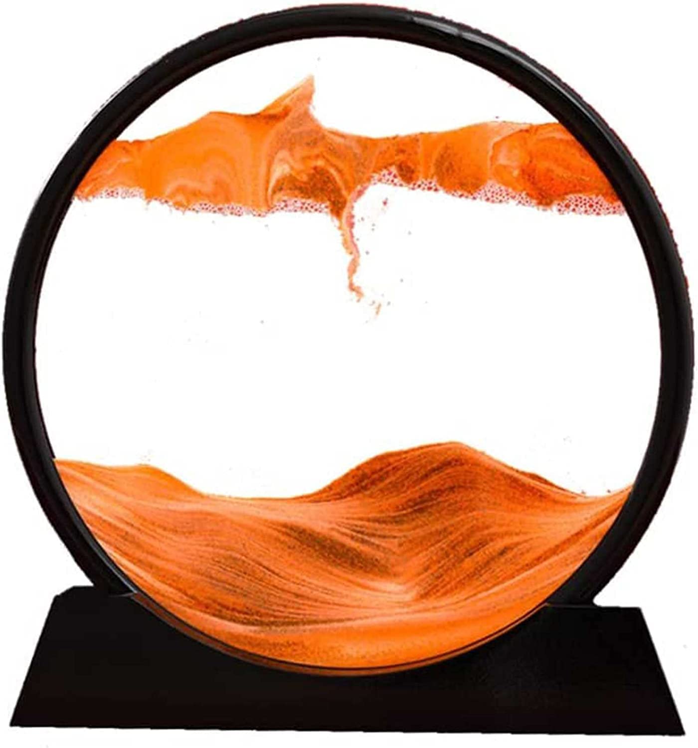 Orologio da sabbia, timer da sabbia, clessidra arte pittura con sabbia di paesaggio naturale 3D, clessidra mobile, supporto for sabbia mobile in vetro rotondo da 7 pollici (Colore : D) (Colore : C) (