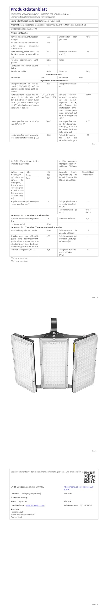 Focos LED Exterior 300W - Super Luminoso 30000LM Foco Exterior 3000K Blancos Cálido Focos LED, IP66 Impermeable Proyector LED Exterior para Jardín, Taller, Garaje, Parking, 4 Piezas