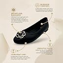 KazarMax Premium Zinnia Ballerinas Women's Black Flat Shoes with Applique- 4 UK gallery image