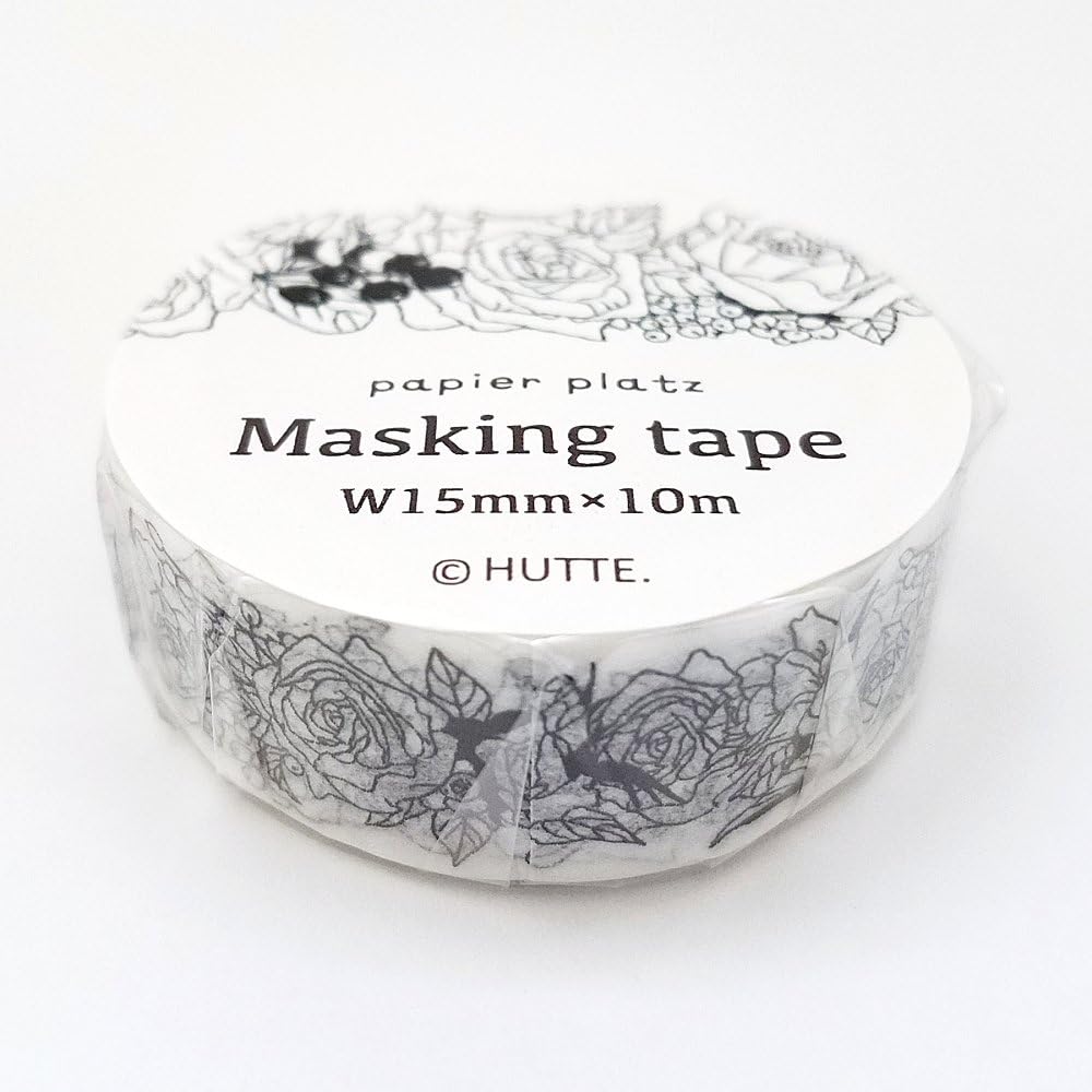 Japanese Washi Masking Paper Tape / HUTTE. / Rose/ Tree nuts (Rose [37-613] )