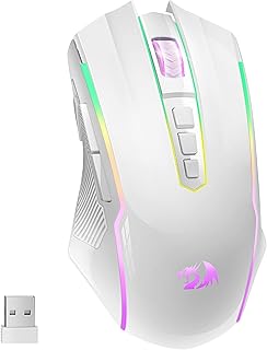 Redragon Gaming Mouse, Wireless Gaming Mouse with 9 Programmable Buttons, RGB Backlit, Rechargeable Wireless Mouse UP to 8…