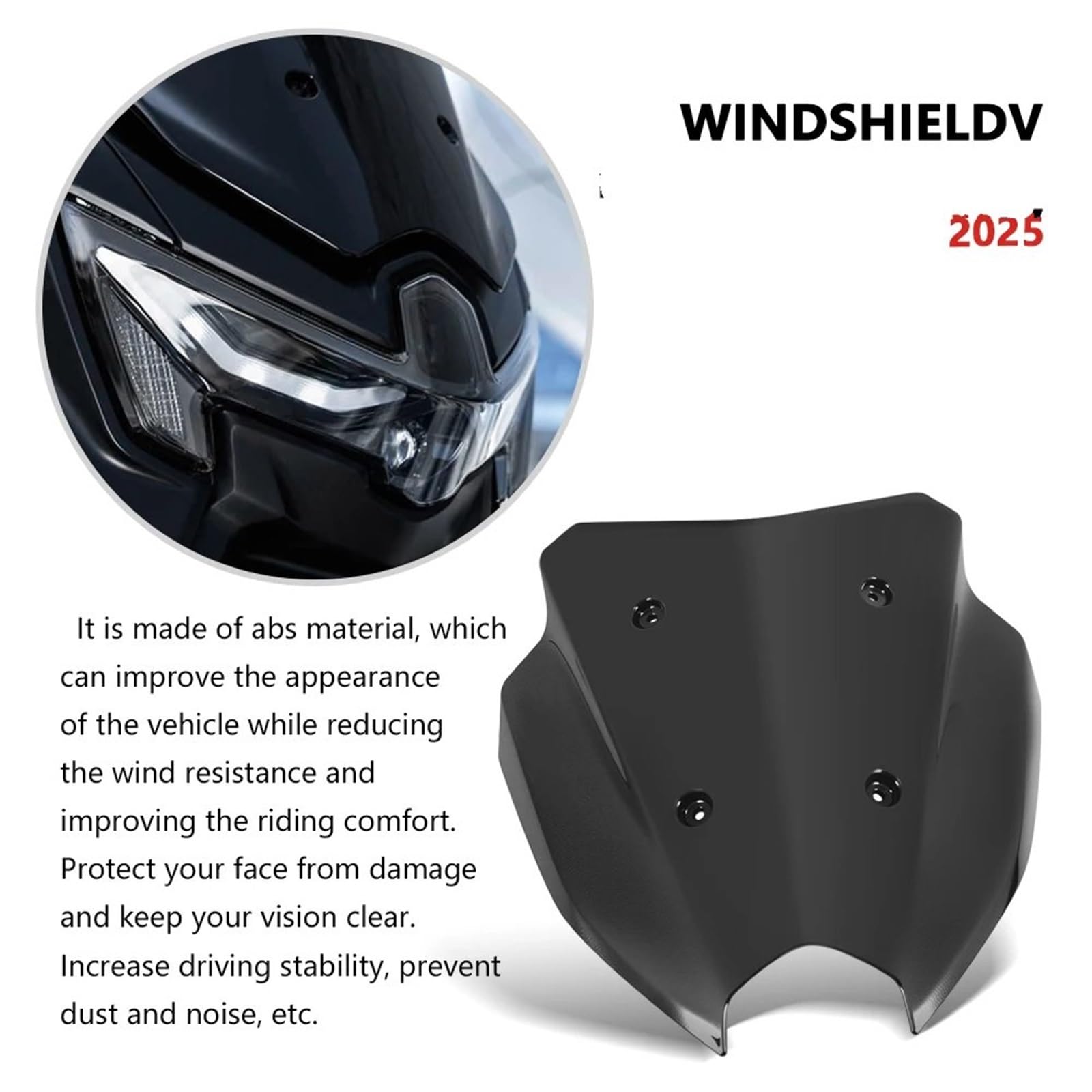 Deflector cupula Moto para NMAX 125 para NMAX 155 para Tech para MAX 2025 Accesorios Motocicleta Parabrisas Protector Deflector Carenado Frontal Deflector de Parabrisas