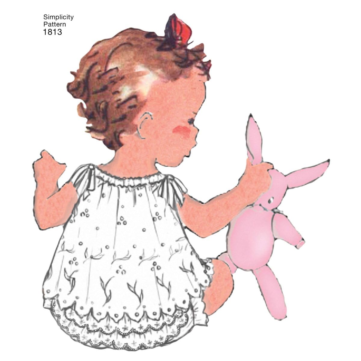 Simplicity Simplcity 1813Vestito per Bambini & Separati, Carta, Bianco, A (XXS-XS-S-M-L)