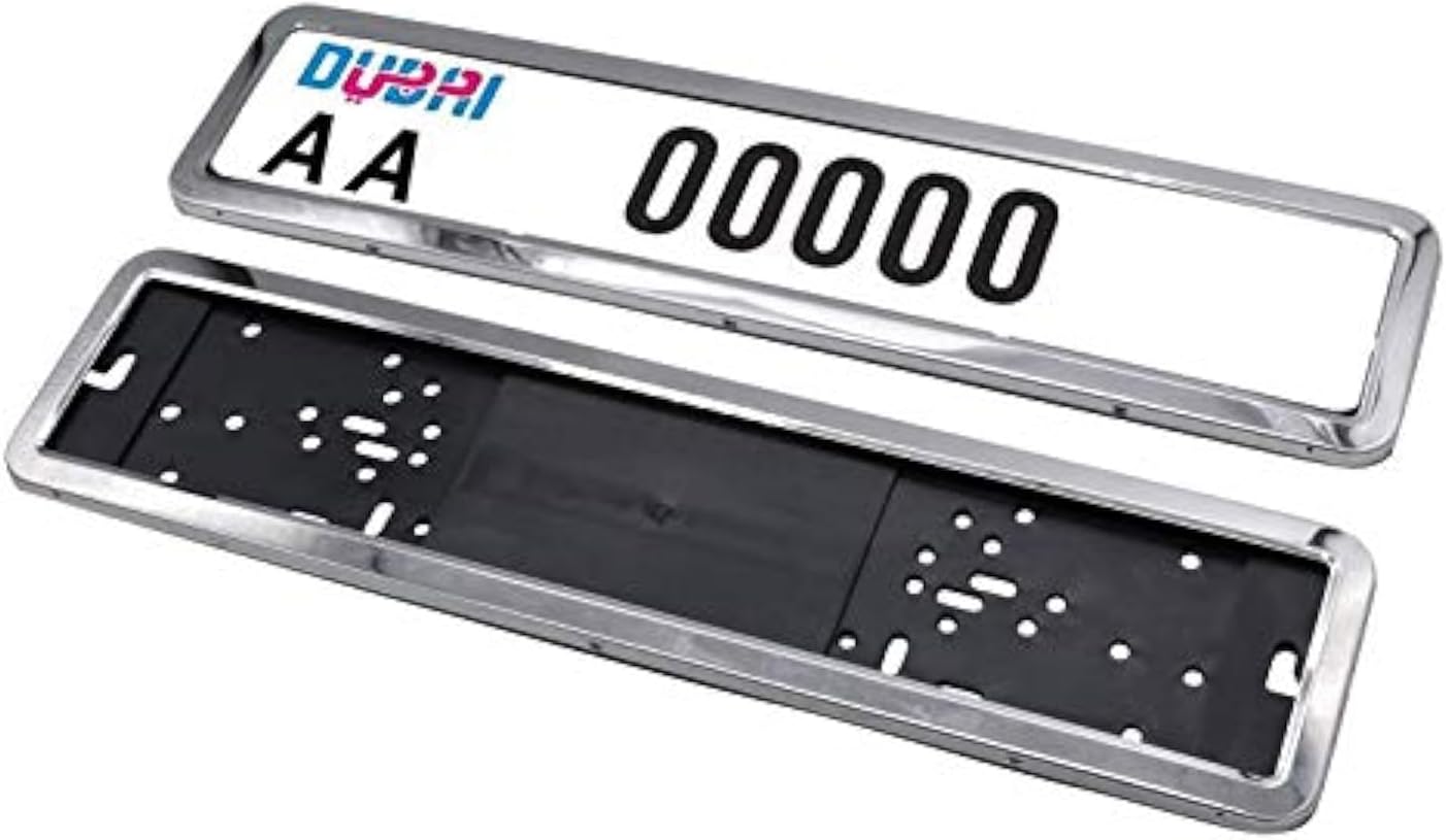 Clayton Car Plate Number Holder (Chrome) Pack of 2