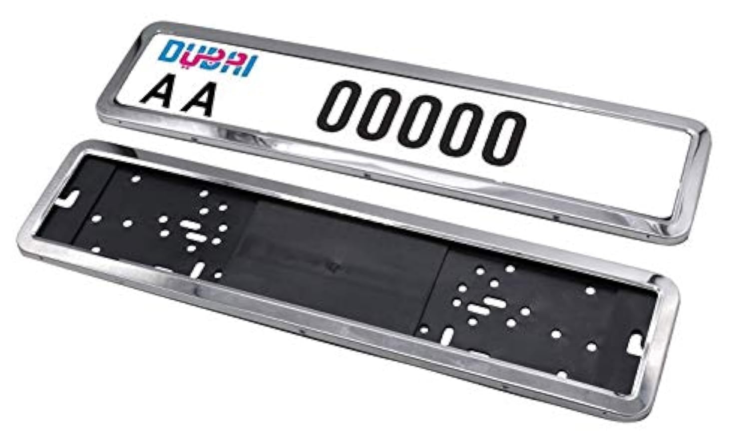 Clayton Car Plate Number Holder (Chrome) Pack of 2