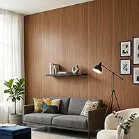 Papel de Parede Adesivo Vinílico Madeira Lavável Autoadesivo 5m x 45cm Estilo Contemporâneo (Cumaru)