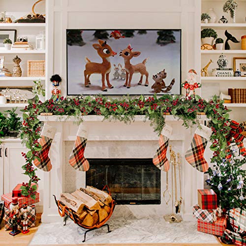 Dearhouse 6Ft Red Berry Christmas Garland, Flexible Artificial Berry Garland For Indoor Outdoor Home Fireplace Decoration For Winter Christmas Holiday New Year Decor #TOP4