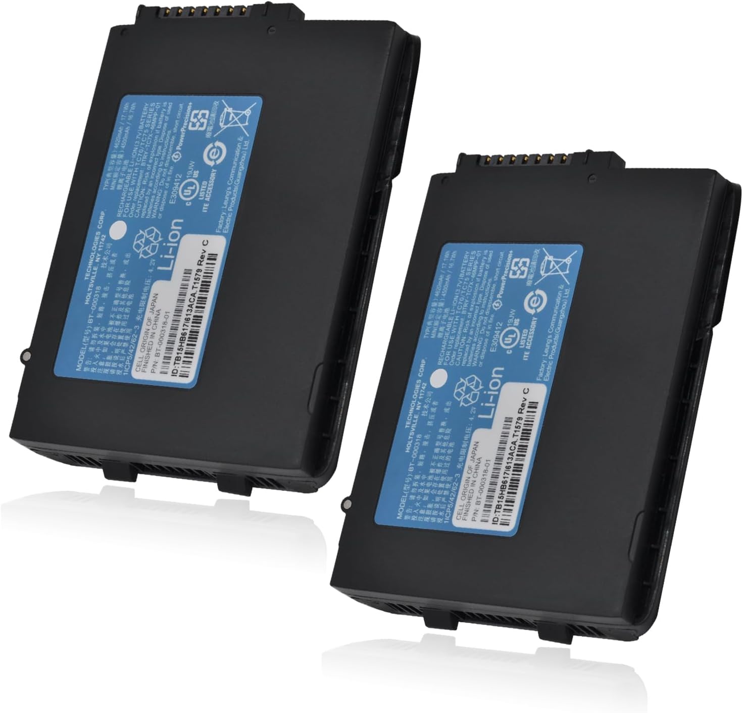 2 Pack BT-000318 Battery for Motorola Symbol Zebra TC77 TC70 TC72 TC75 TC70X TC75X TC720L TC75EK TC75AH TC75GK TC700H TC700K TC77HL,82-171249-01 82-171249-02 BTRY-TC7X-46MA2 Barcode Scanner 4620mah