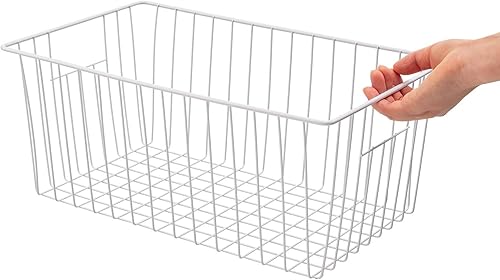 Miniatura 4 de Cestas grandes de almacenamiento de alambre para congelador, cestas de alambre de metal de granja, cesta de almacenamiento para el hogar con asas