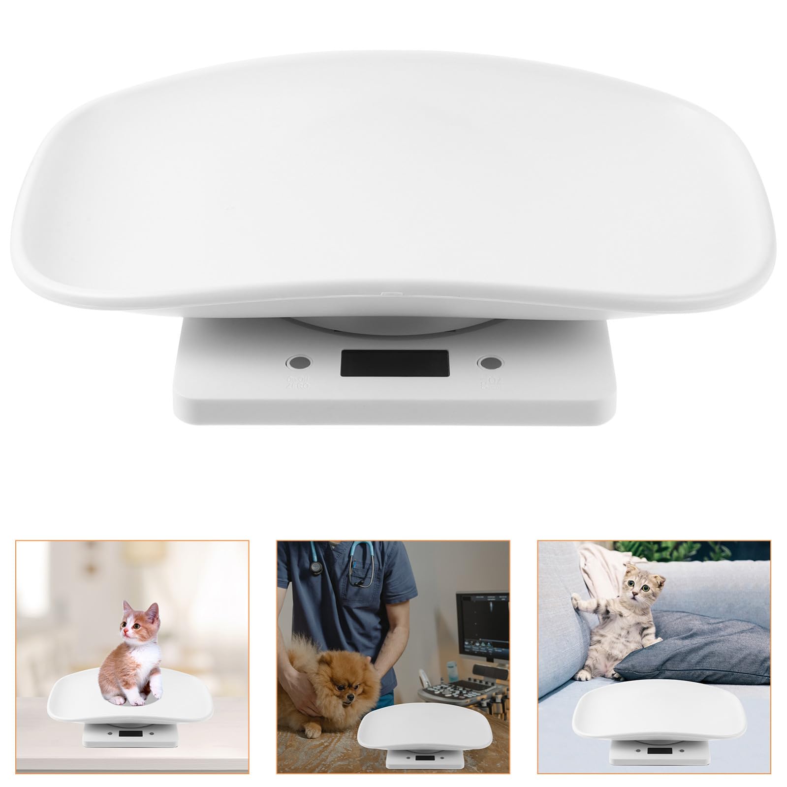 iplusmile Bilancia Elettronica e Display Facile da Leggere Bianca Sensori ad Alta Precisione per Animali Domestici per Cuccioli e Gattini, per Negozio di Animali e Applicazioni Veterinarie