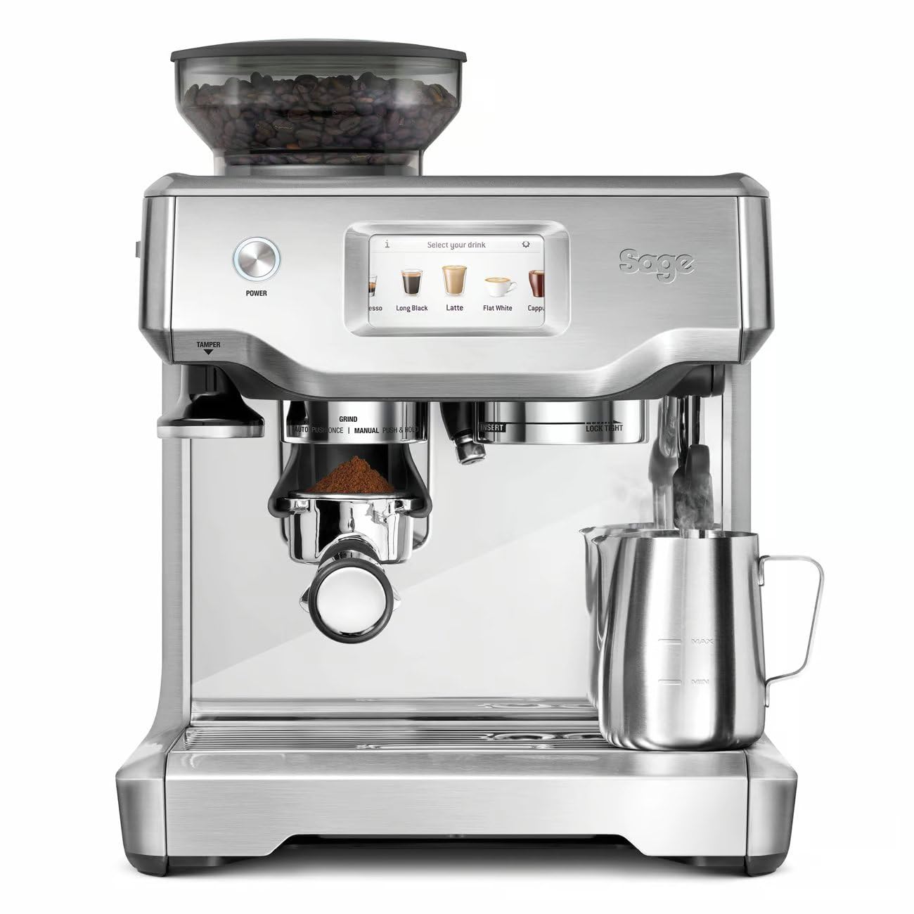 Sage - The Barista Touch - Macchina per Caffè in Grani con Montalatte Automatico - Acciaio Inox Spazzolato