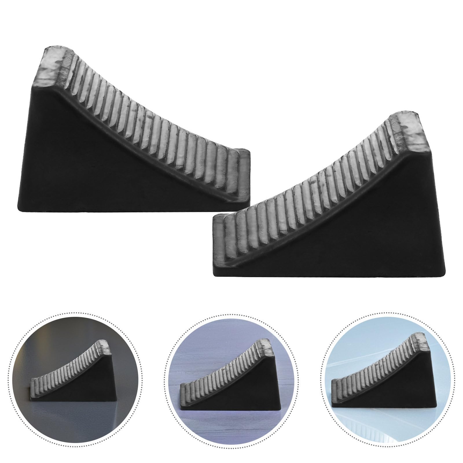 UKCOCO Cales de Roue de Moto Stabilisateur Portable pour Remorque en Caoutchouc Noir Lot de 2 Pièces pour Arrêt Sécurisé pour Essieu de Pneus de Camion