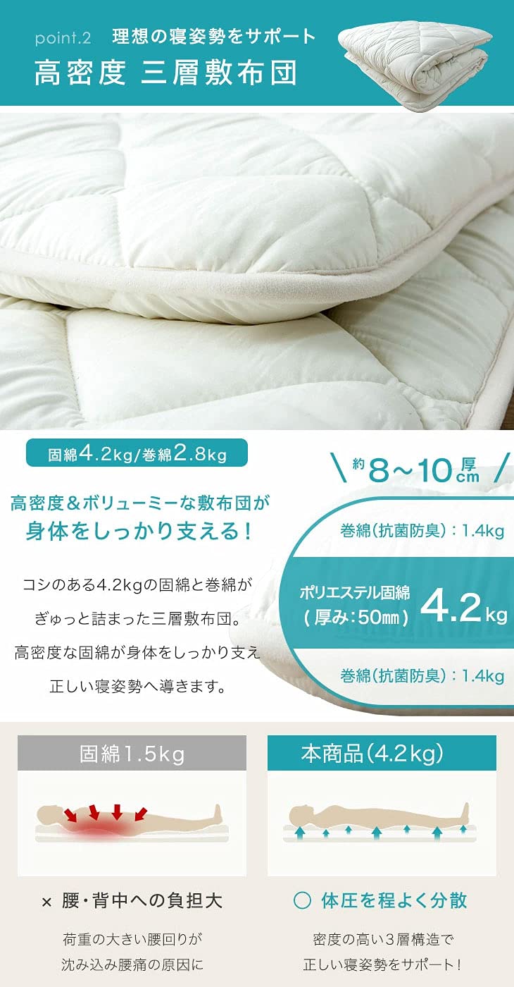Amazon｜タンスのゲン 布団セット ダブル 日本製【しっかり