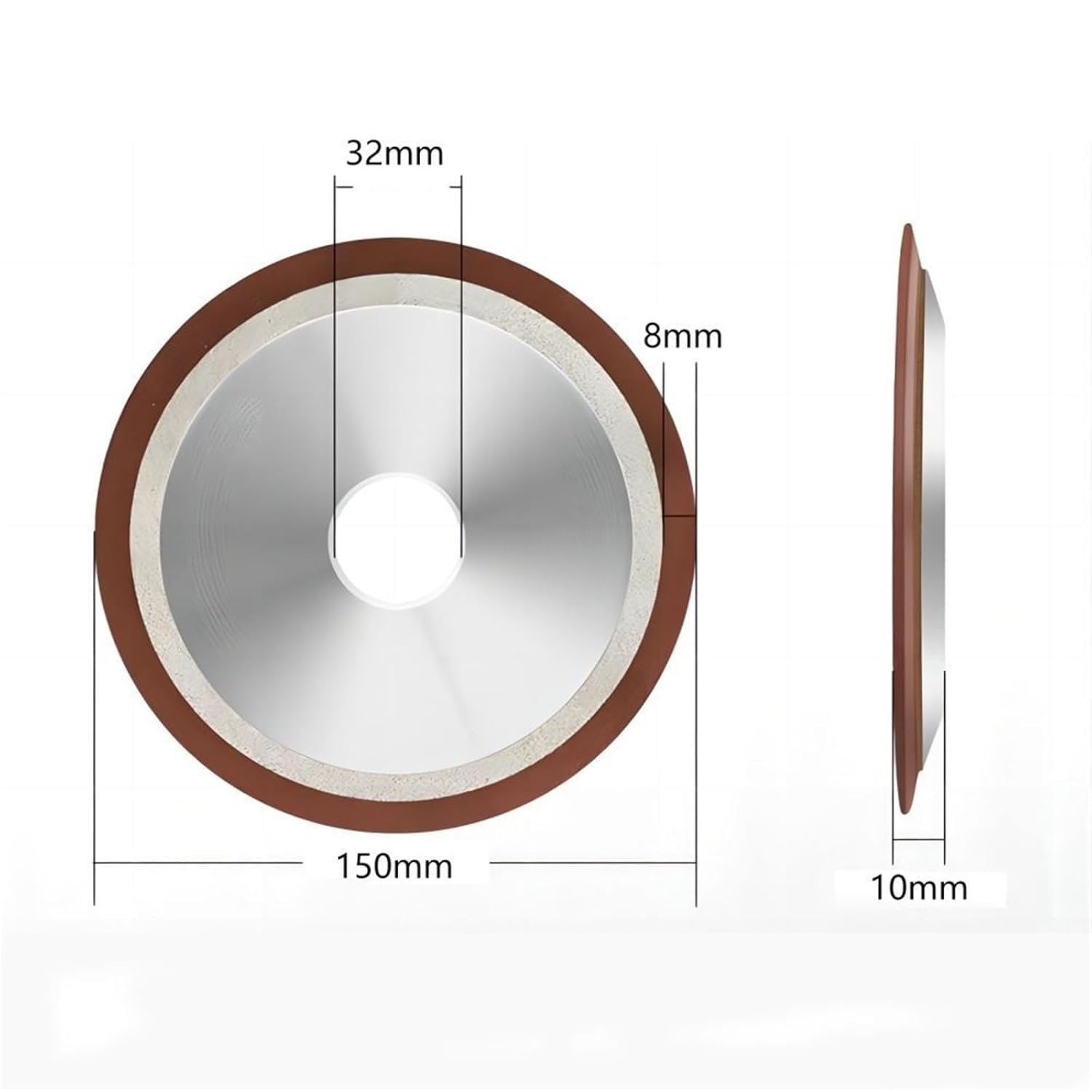 1pcs Resin Diamond Grinding Wheel for Tungsten Carbide Tools - Single Oblique Edge, Ideal for Precision Grinding(320grit D150xH32mm)
