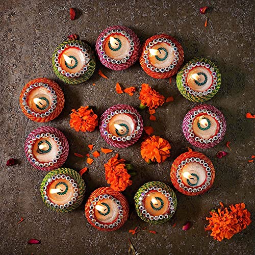 True Decor Handmade Clay Wax Filled Diyas Deepak for Diwali Decoration Candle Set of 10 (B0D9TJ6BVG) Amazon Price History, Amazon Price Tracker
