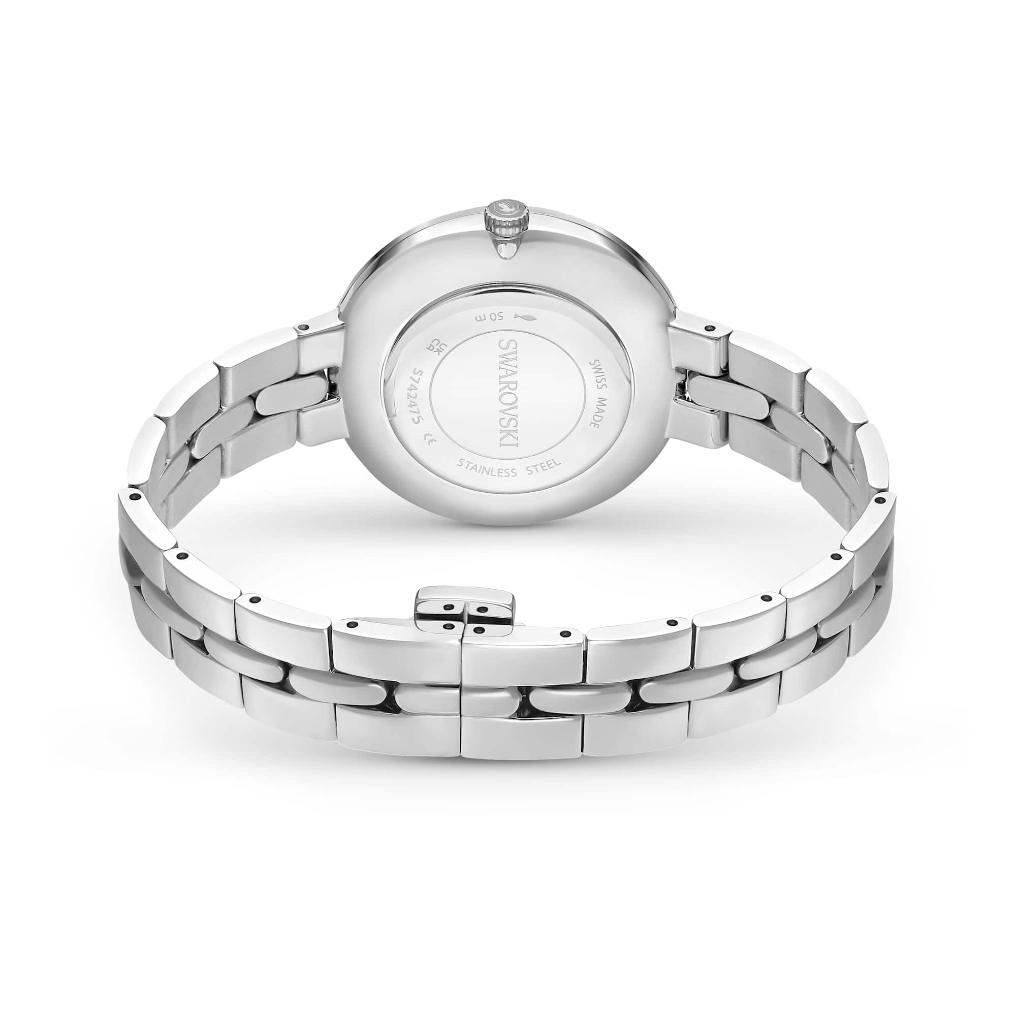 Swarovski Cosmopolitan Kollektion Uhr, Swiss Made, Metall-Armband, Silberton