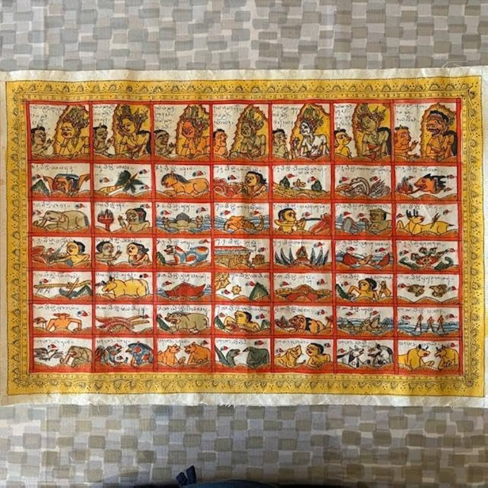 インドネシア　バリ島カマサン絵画様式　バリ暦(オトナン)カレンダー インドネシア バリ島カマサン絵画様式 バリ暦(オトナン